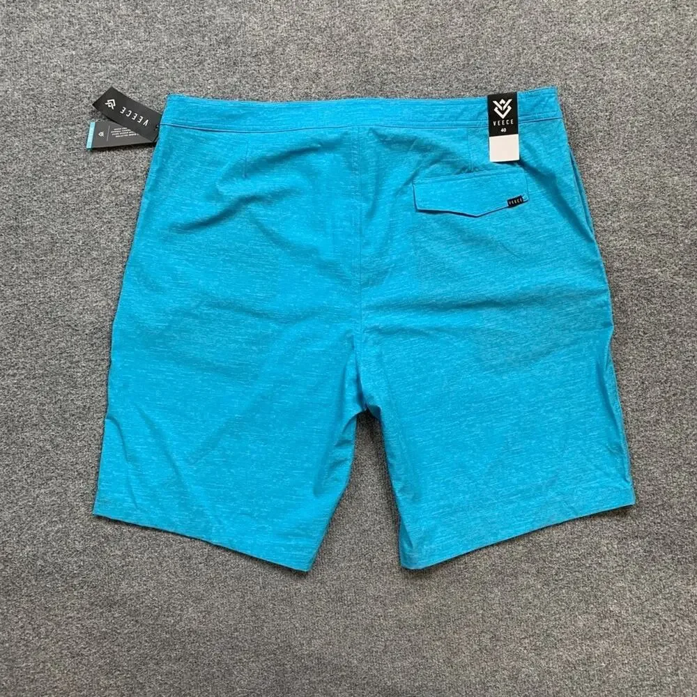 Veece Boardshorts Mens 40 Peacock Blue Stretch Unlined Beach Swim Surf Surfing